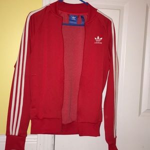 Red adidas zip up jacket